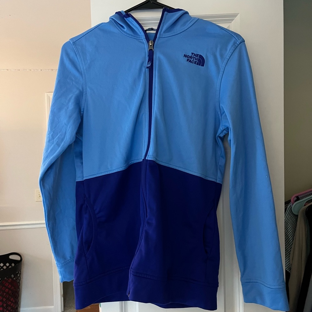 Girls North Face zip up hoodie.